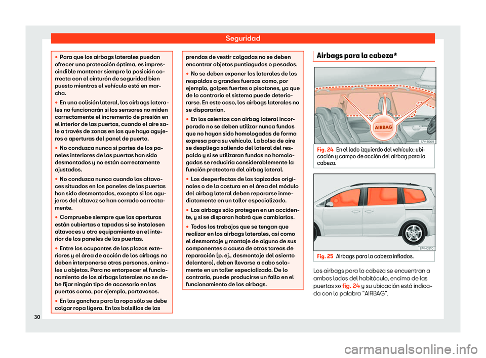 Seat Alhambra 2020  Manual del propietario (in Spanish) Seguridad
