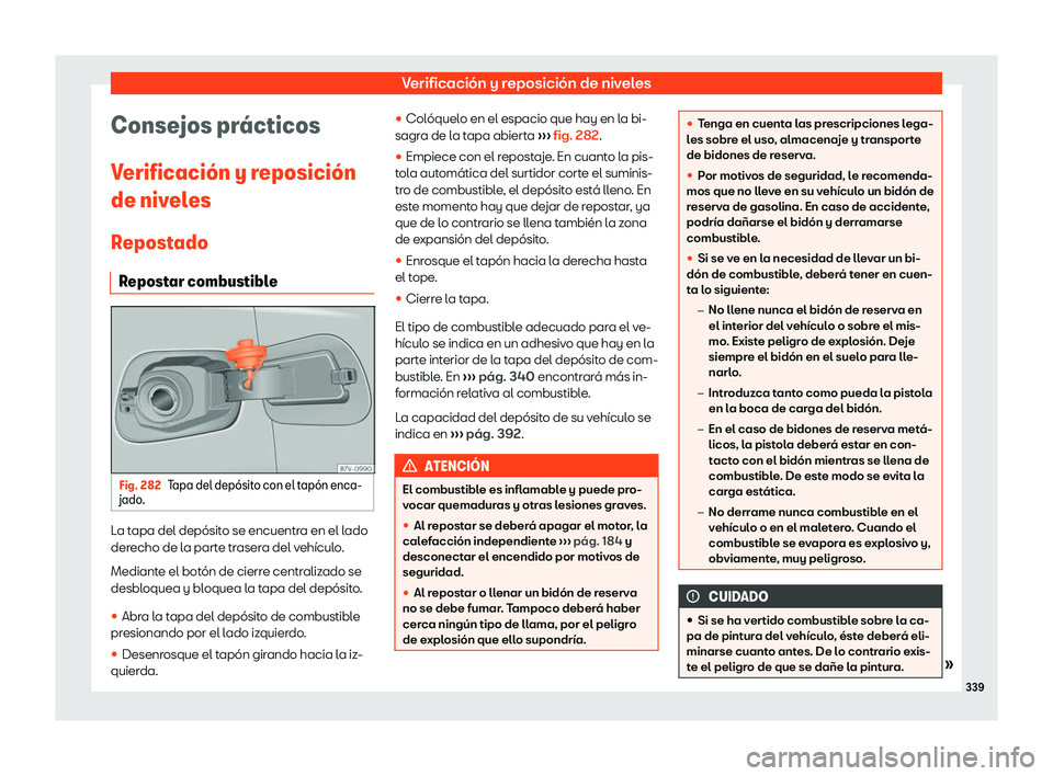 Seat Alhambra 2020 Manual del propietario (in Spanish) Verificaci Seat Alhambra 2020 Manual del propietario (in Spanish) Verificaci