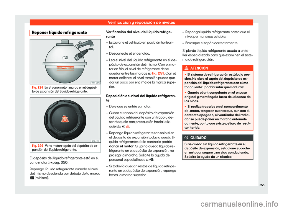 Seat Alhambra 2020 Manual del propietario (in Spanish) Verificaci Seat Alhambra 2020 Manual del propietario (in Spanish) Verificaci