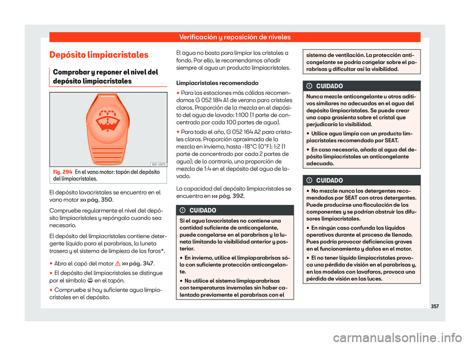 Seat Alhambra 2020 Manual del propietario (in Spanish) Verificaci Seat Alhambra 2020 Manual del propietario (in Spanish) Verificaci