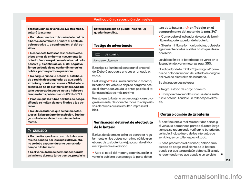 Seat Alhambra 2020  Manual del propietario (in Spanish) Verificaci