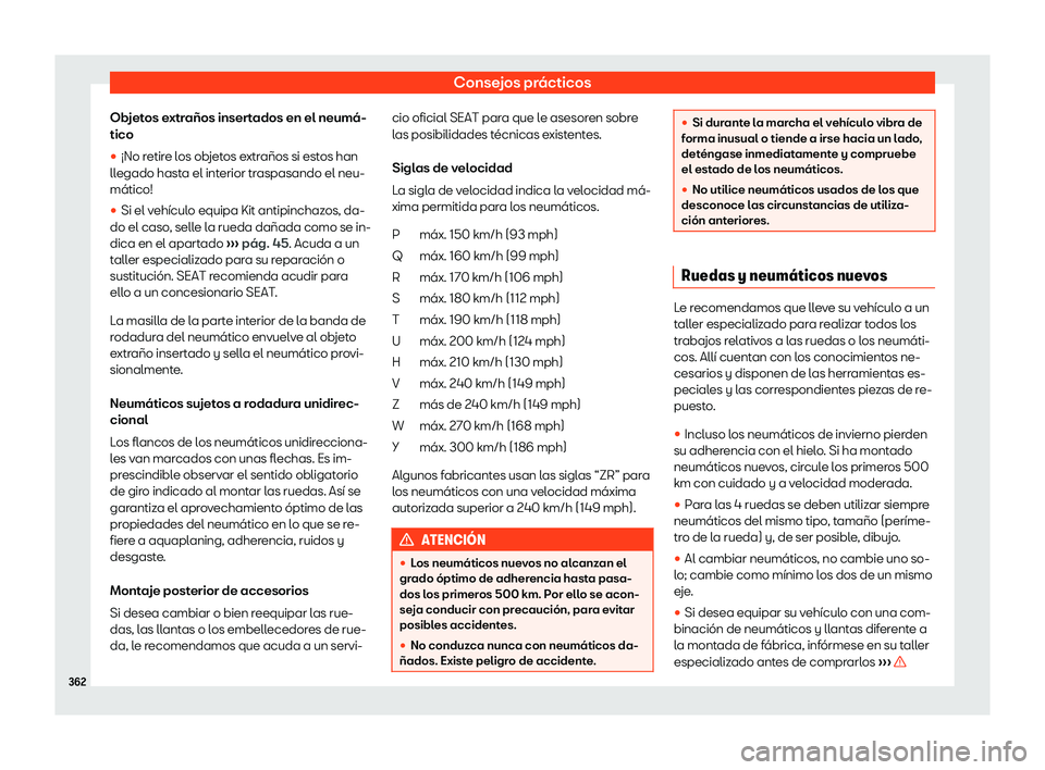 Seat Alhambra 2020  Manual del propietario (in Spanish) Consejos pr