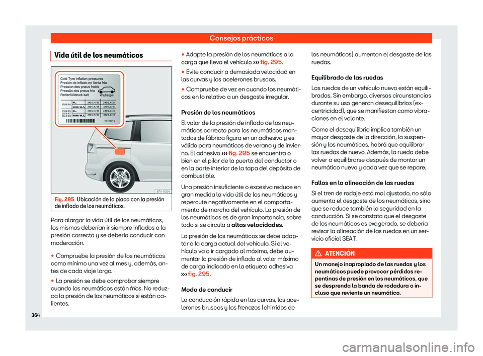 Seat Alhambra 2020  Manual del propietario (in Spanish) Consejos pr
