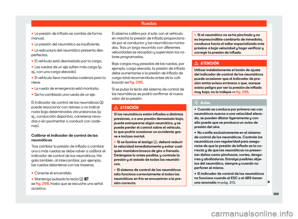 Seat Alhambra 2020  Manual del propietario (in Spanish) Ruedas

