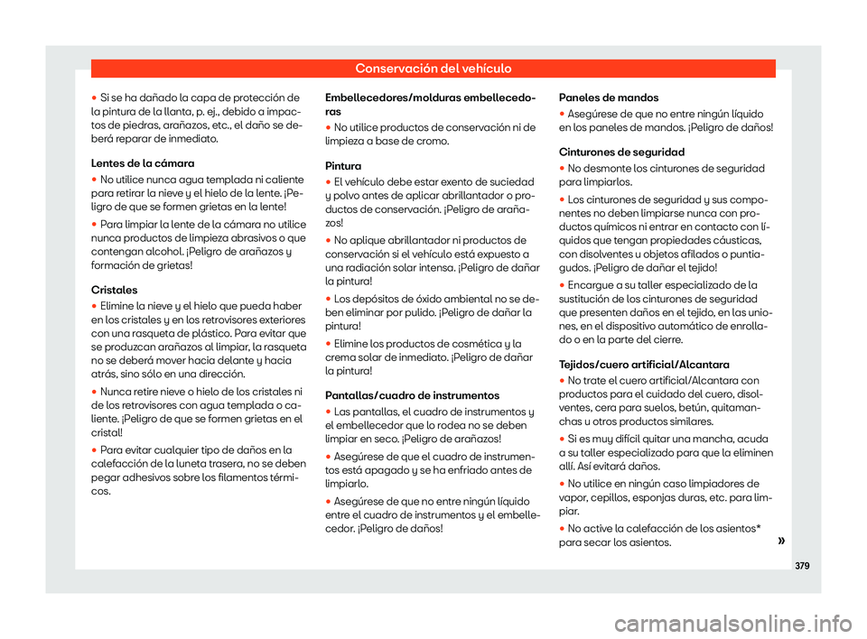 Seat Alhambra 2020  Manual del propietario (in Spanish) Conservaci