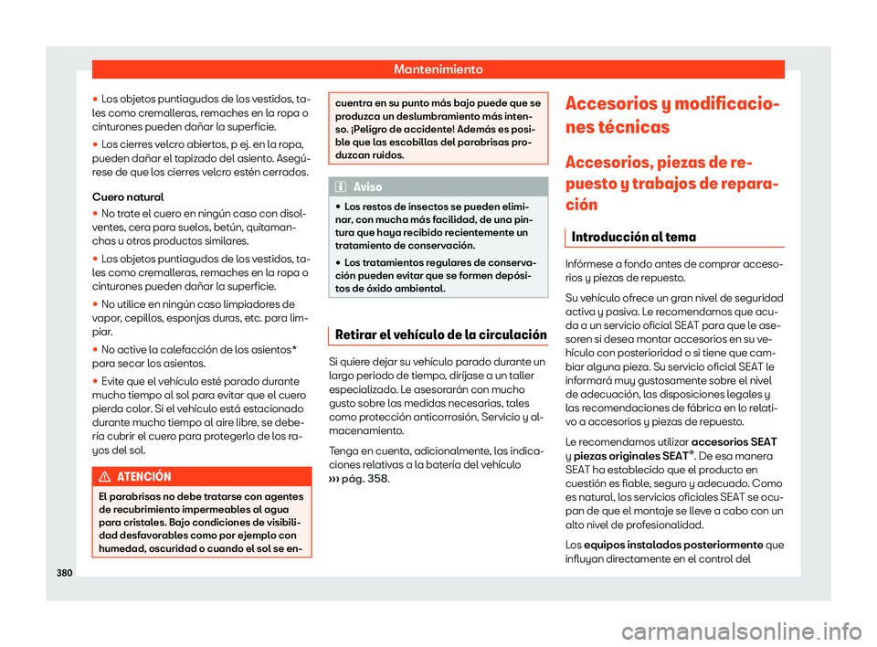 Seat Alhambra 2020  Manual del propietario (in Spanish) Mantenimiento
