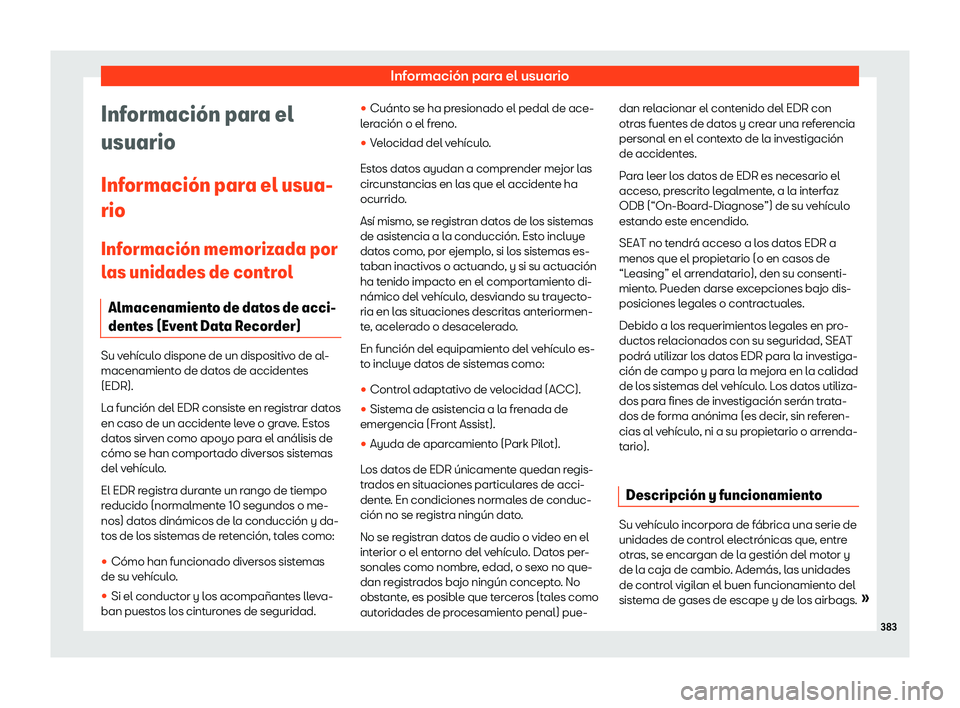 Seat Alhambra 2020  Manual del propietario (in Spanish) Informaci