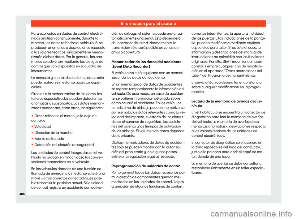 Seat Alhambra 2020  Manual del propietario (in Spanish) Informaci