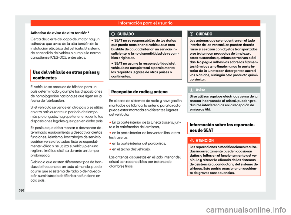 Seat Alhambra 2020  Manual del propietario (in Spanish) Informaci