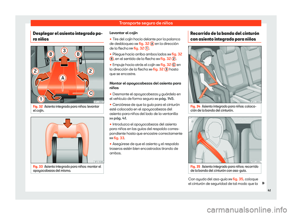 Seat Alhambra 2020  Manual del propietario (in Spanish) Transporte seguro de ni