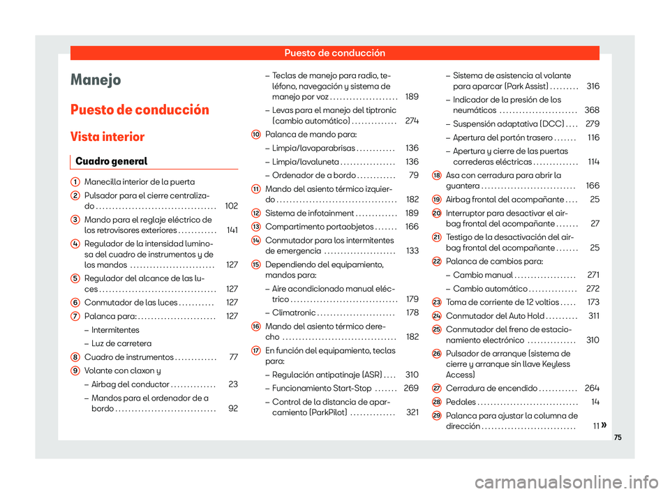 Seat Alhambra 2020  Manual del propietario (in Spanish) Puesto de conducci