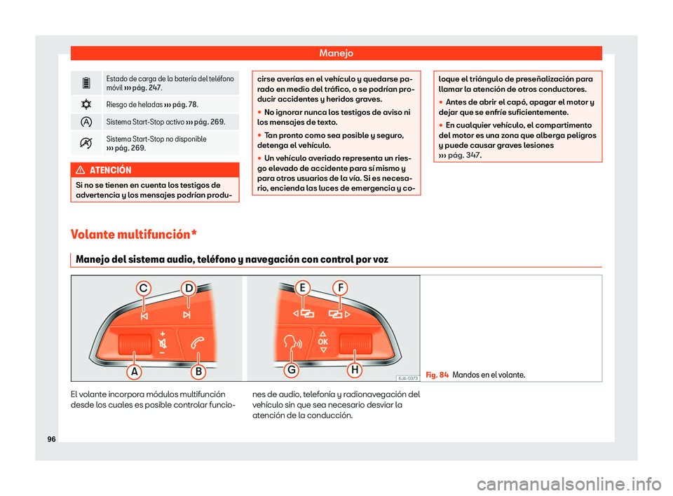 Seat Alhambra 2020  Manual del propietario (in Spanish) Manejo
�(
Estado de carga de la bater