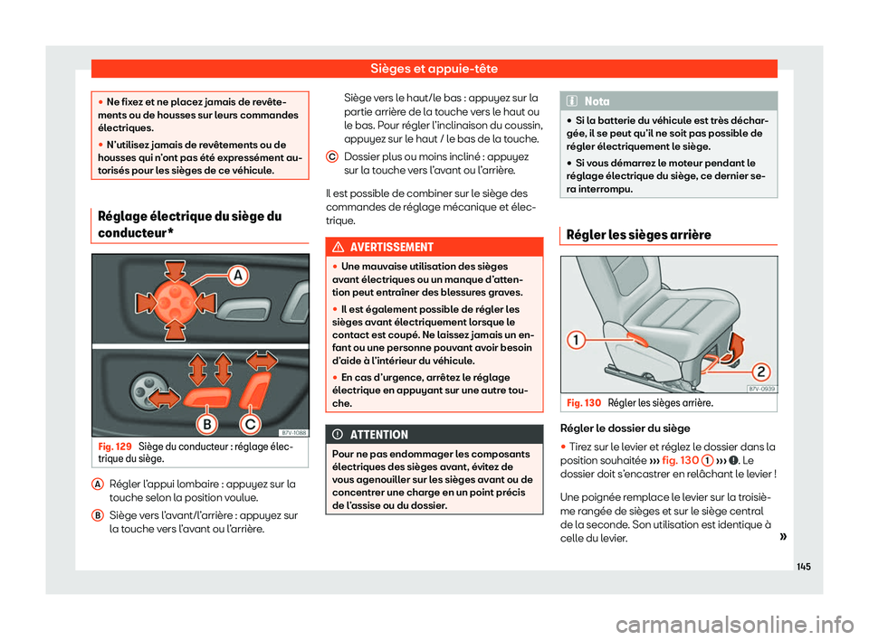 Seat Alhambra 2020  Manuel du propriétaire (in French)  Sièges et appuie-tête
