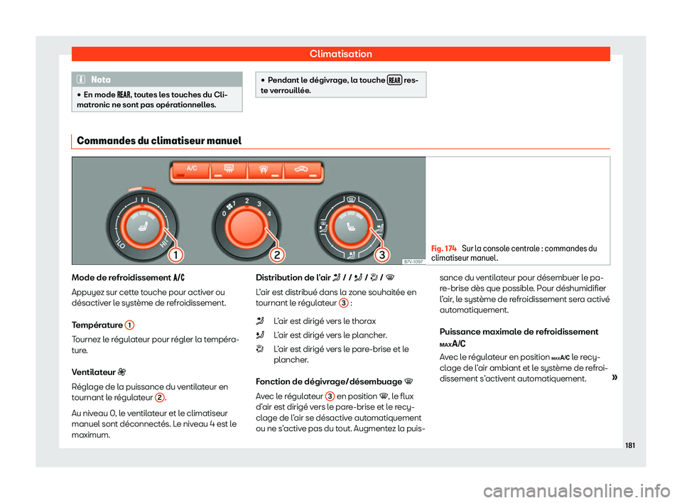 Seat Alhambra 2020  Manuel du propriétaire (in French)  Climatisation
Nota
