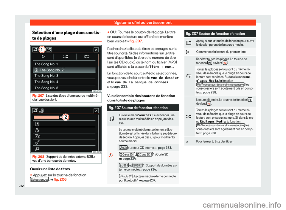 Seat Alhambra 2020  Manuel du propriétaire (in French)  Système d’infodivertissement
S