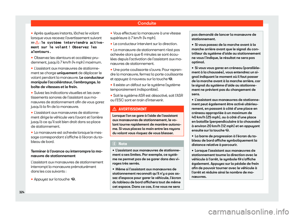 Seat Alhambra 2020  Manuel du propriétaire (in French)  Conduite
