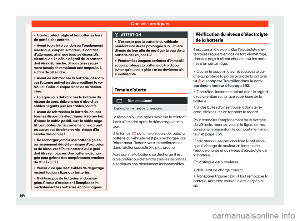 Seat Alhambra 2020  Manuel du propriétaire (in French)  Conseils pratiques
