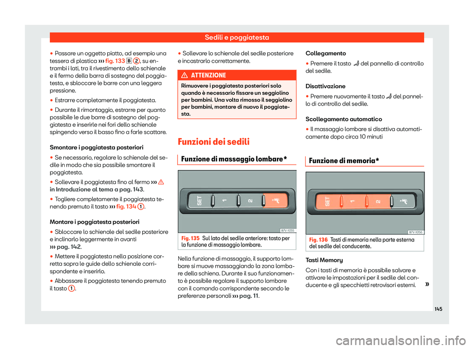 Seat Alhambra 2020  Manuale del proprietario (in Italian) Sedili e poggiatesta
