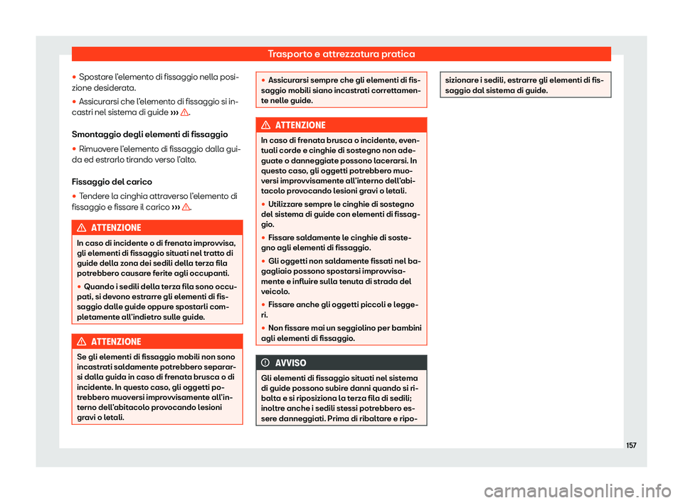 Seat Alhambra 2020  Manuale del proprietario (in Italian) Trasporto e attrezzatura pratica
