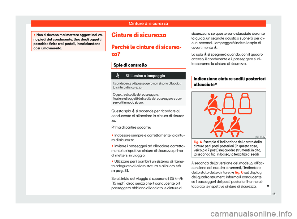 Seat Alhambra 2020  Manuale del proprietario (in Italian) Cinture di sicurezza
