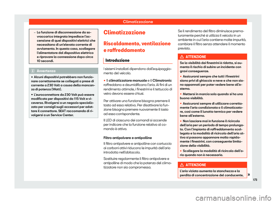 Seat Alhambra 2020  Manuale del proprietario (in Italian) Climatizzazione
�