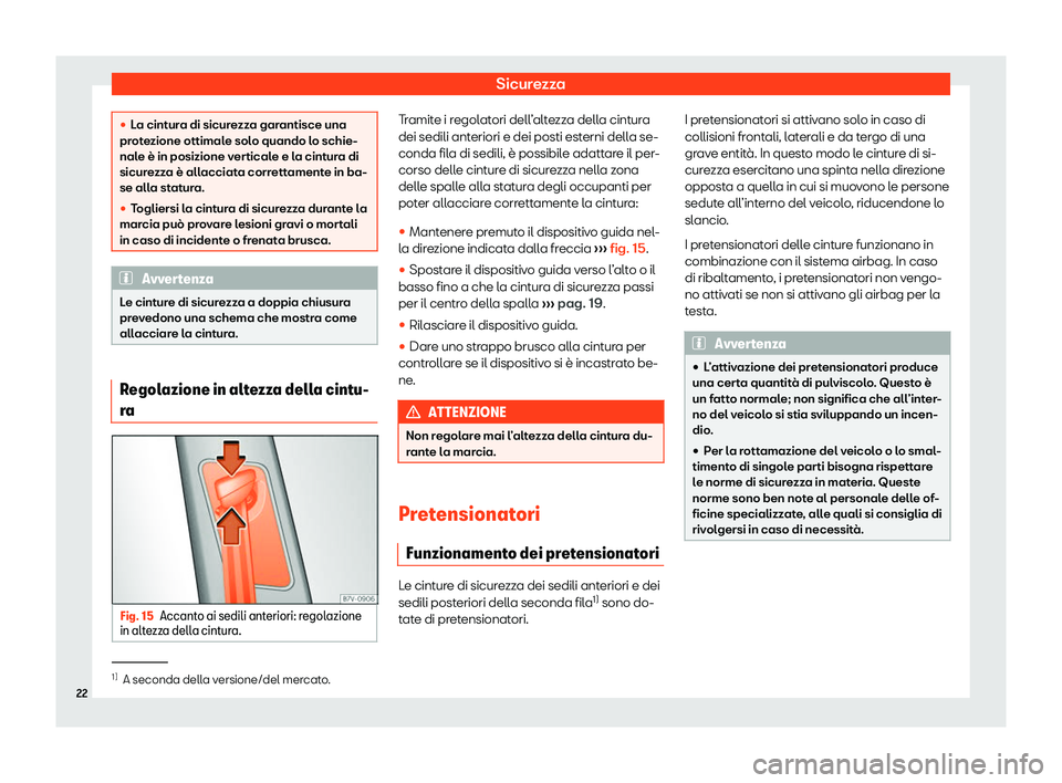 Seat Alhambra 2020  Manuale del proprietario (in Italian) Sicurezza
