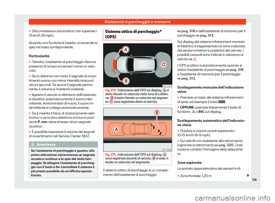 Seat Alhambra 2020  Manuale del proprietario (in Italian) Assistenza a parcheggio e manovre
