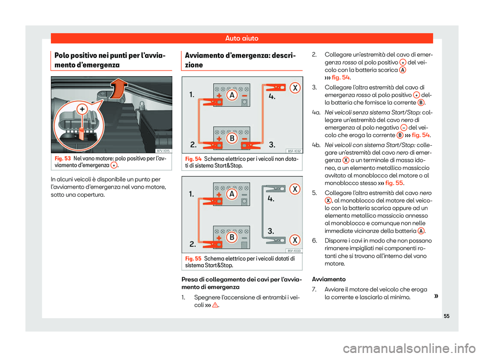 Seat Alhambra 2020  Manuale del proprietario (in Italian) Auto aiuto
Polo positivo nei punti per l