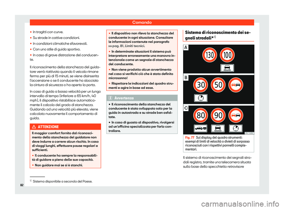 Seat Alhambra 2020  Manuale del proprietario (in Italian) Comando
