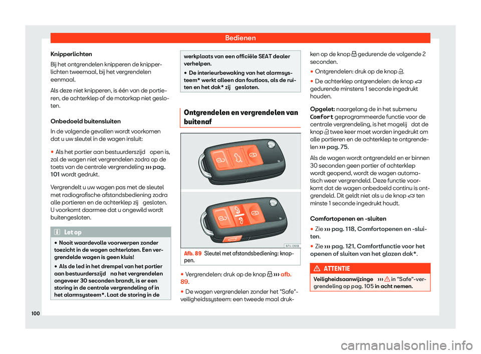 Seat Alhambra 2020  Handleiding (in Dutch) Bedienen
Knipperlichten
B