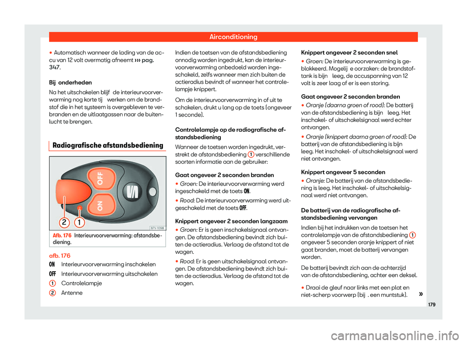 Seat Alhambra 2020  Handleiding (in Dutch) Airconditioning
