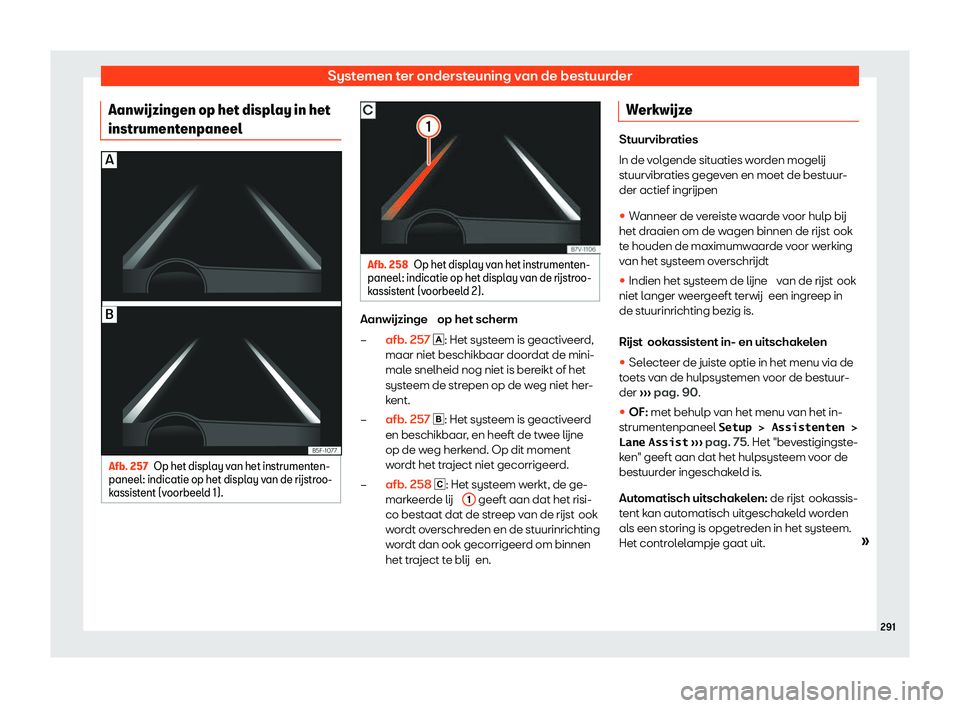 Seat Alhambra 2020  Handleiding (in Dutch) Systemen ter ondersteuning van de bestuurder
Aanw