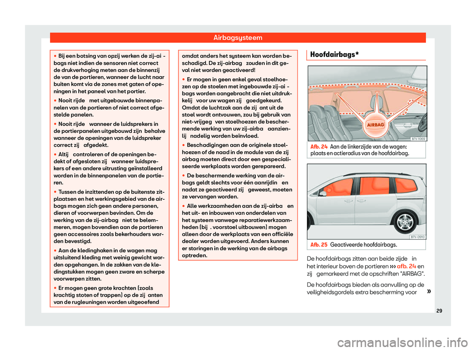 Seat Alhambra 2020  Handleiding (in Dutch) Airbagsysteem
