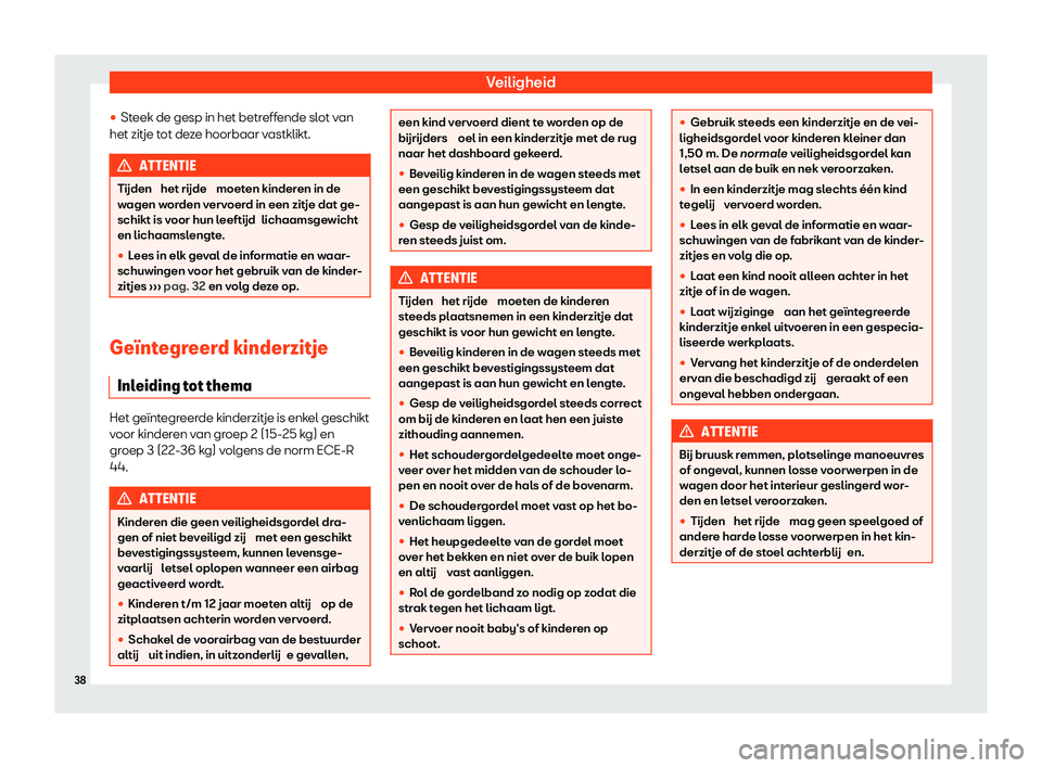 Seat Alhambra 2020  Handleiding (in Dutch) Veiligheid
