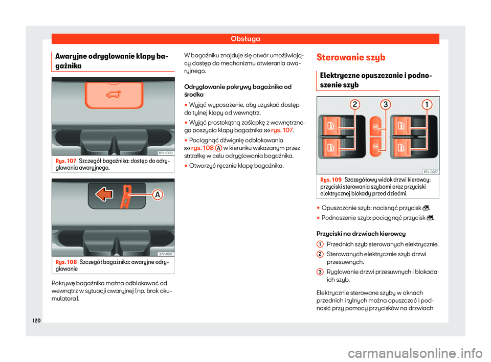 Seat Alhambra 2020  Instrukcja Obsługi (in Polish) Obsługa
Awaryjne odryglowanie klapy ba-
ga