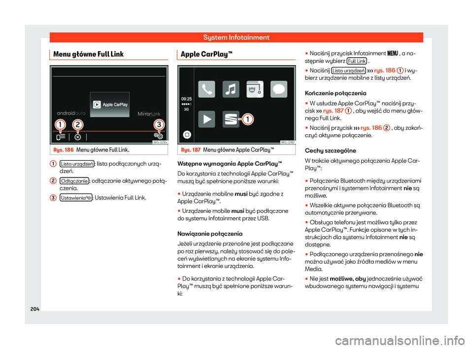 Seat Alhambra 2020  Instrukcja Obsługi (in Polish) System Infotainment
Menu g
