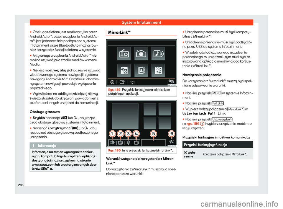 Seat Alhambra 2020  Instrukcja Obsługi (in Polish) System Infotainment
