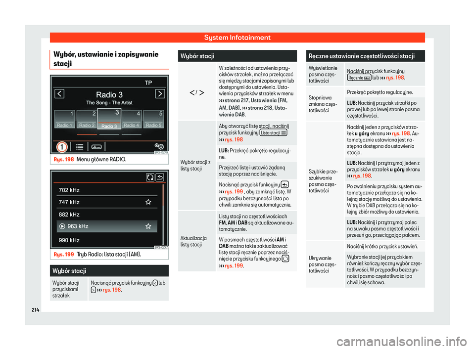 Seat Alhambra 2020  Instrukcja Obsługi (in Polish) System Infotainment
Wyb