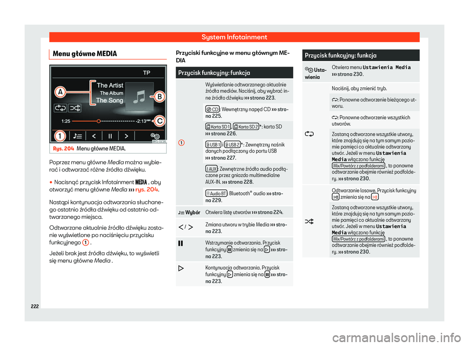 Seat Alhambra 2020  Instrukcja Obsługi (in Polish) System Infotainment
Menu g