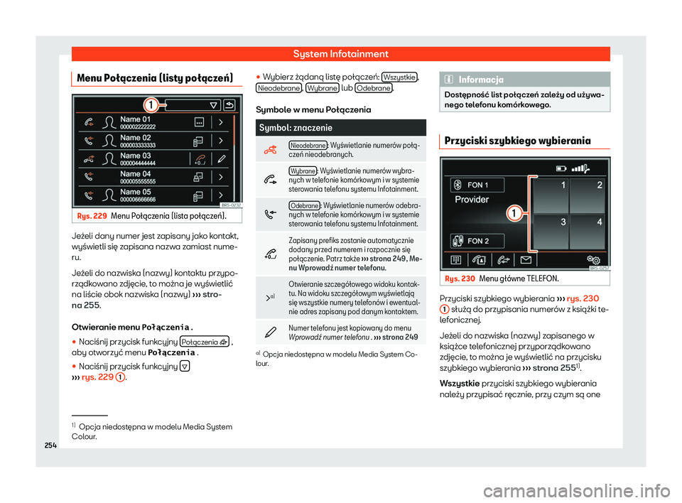 Seat Alhambra 2020  Instrukcja Obsługi (in Polish) System Infotainment
Menu Po