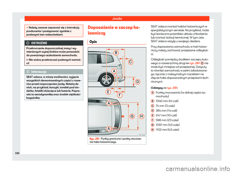 Seat Alhambra 2020  Instrukcja Obsługi (in Polish) Jazda
