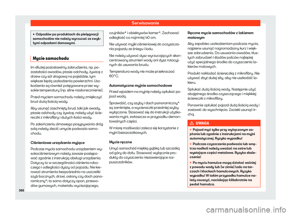 Seat Alhambra 2020  Instrukcja Obsługi (in Polish) Serwisowanie
