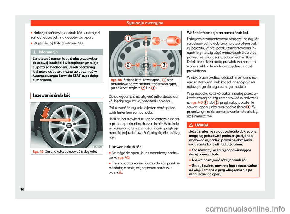 Seat Alhambra 2020  Instrukcja Obsługi (in Polish) Sytuacje awaryjne
