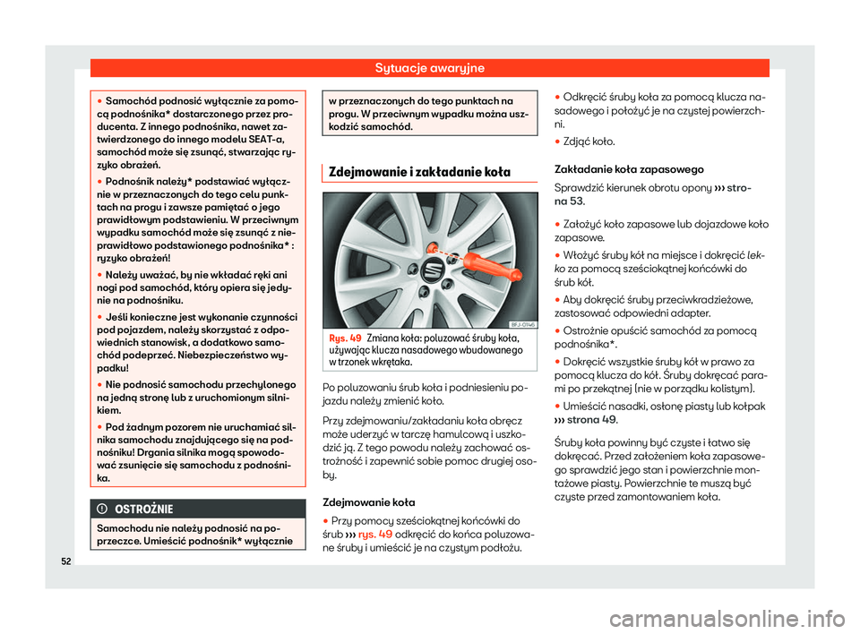 Seat Alhambra 2020  Instrukcja Obsługi (in Polish) Sytuacje awaryjne
