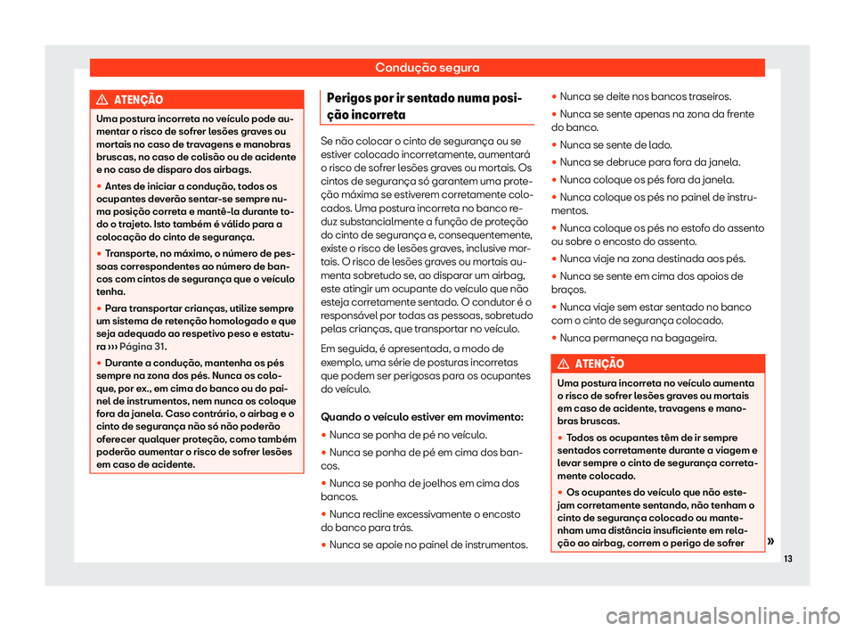 Seat Alhambra 2020  Manual do proprietário (in Portuguese)  Condução segura
ATEN