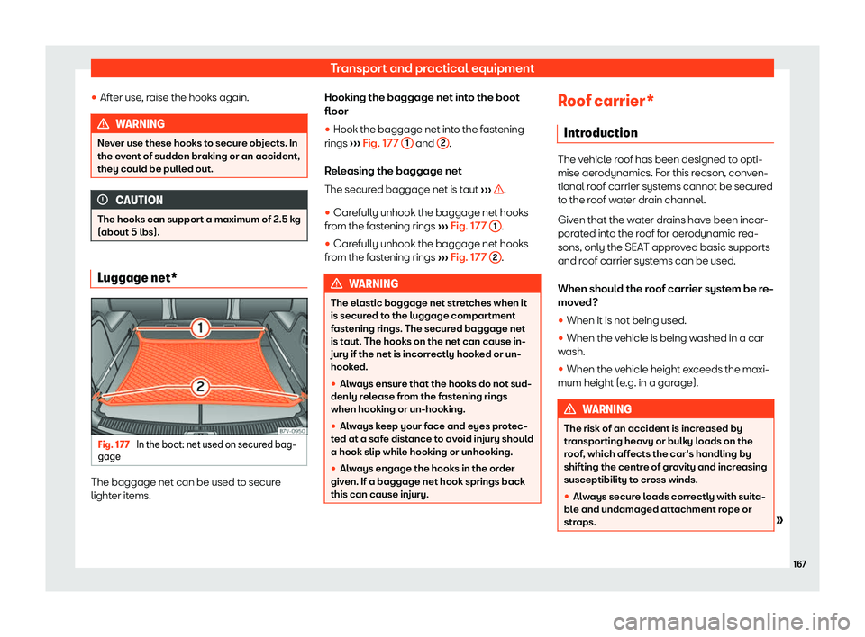 Seat Alhambra 2019  Owners Manual Transport and practical equipment
