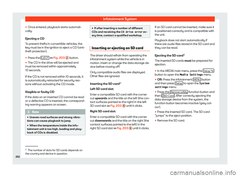Seat Alhambra 2019  Owners Manual Infotainment System
