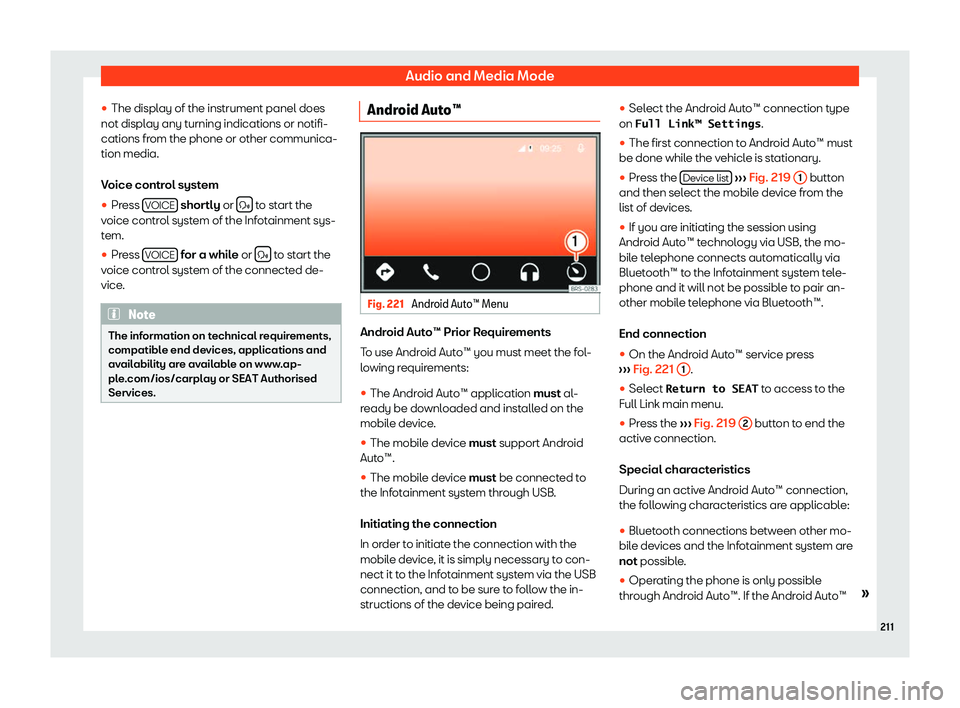 Seat Alhambra 2019  Owners Manual Audio and Media Mode
