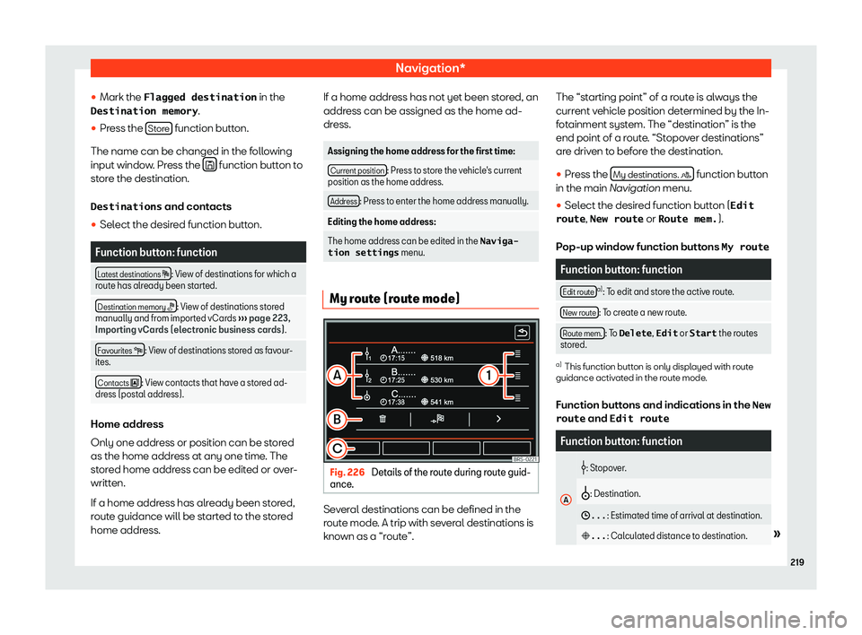 Seat Alhambra 2019  Owners Manual Navigation*
