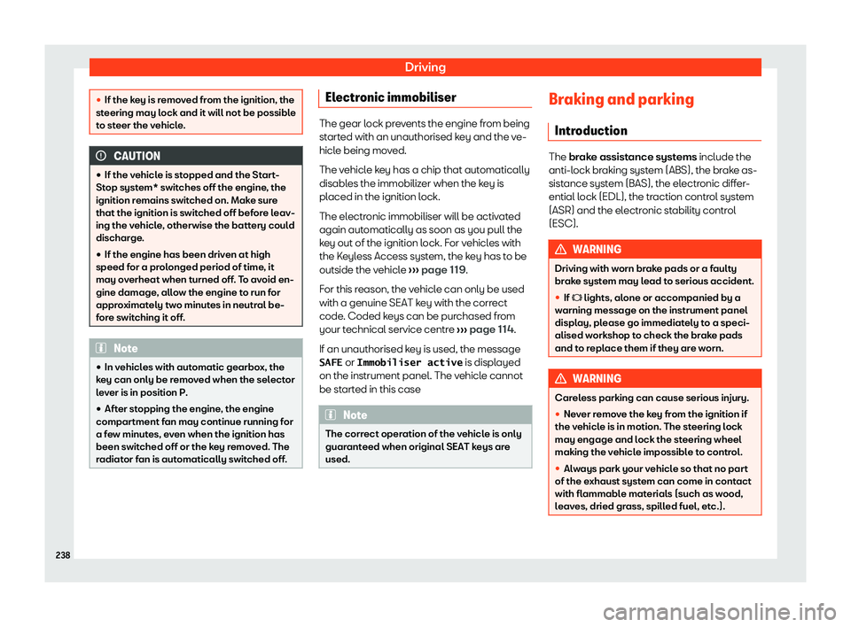 Seat Alhambra 2019  Owners Manual Driving
